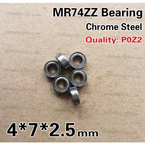 [CMMR74ZZ-P2]Free Shipping 10pcs Gcr15 chrome steel ABEC-5 low noise ball bearing MR74zz 4*7*2.5