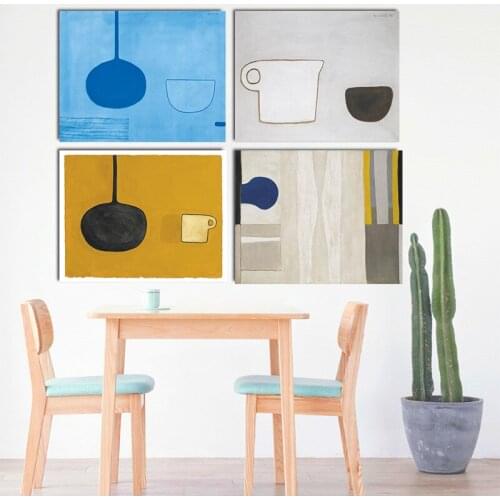 Giorgio Morandi Still Life Plate Cup Food Abstract Prints and Posters Canvas Art Paintings Wall Decorative Kitchen Room Home Déc