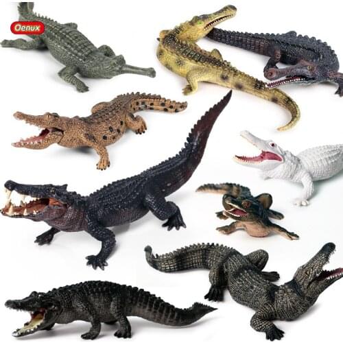 Oenux Wild Animals Action Figures Simulation Sarcosuchus Crocodiles Boar Croc Model PVC Collection Decorate Kids Educational Toy