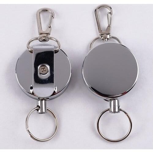 Resilience Steel Wire Rope Elastic Keychain Recoil Sporty Retractable Alarm Key Ring Anti Lost Yoyo Ski Pass ID Card
