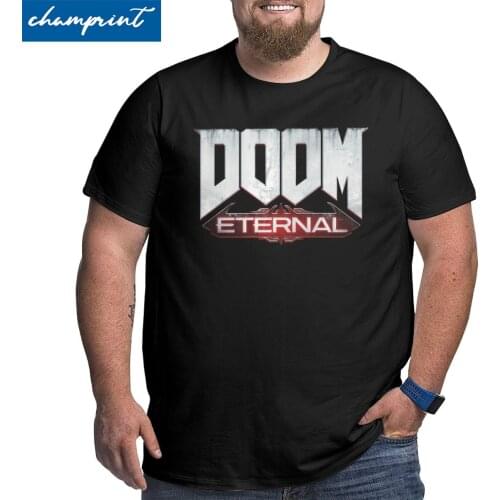 Doom Eternal Gaming T Shirt for Men 100% Cotton Humorous T-Shirt Round Neck Big Tall Tees Short Sleeve Clothes Large 4XL 5XL 6XL