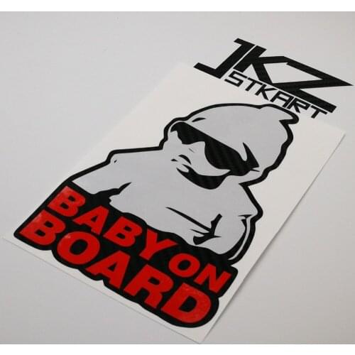 JKZ STKART Vinyl Die Cut Multi-layer Stickers Decals Cartoon Baby On Board 15cm x 10cm for ATV Motor Bike Laptop