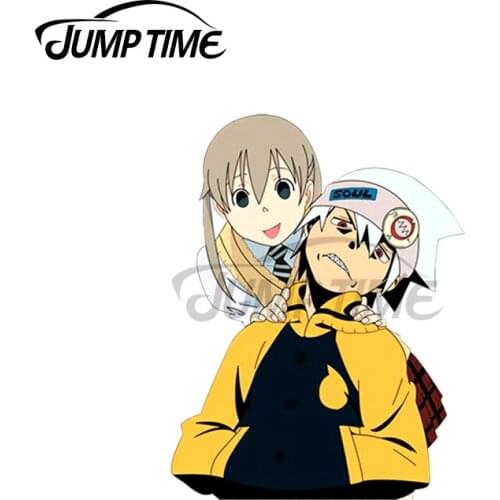 JumpTime 13 x 4.9cm For Maka and Soul Car Stickers Vinyl Anime Graphics Scratch-proof Decoration Waterproof DIY 3D Trunk Decal