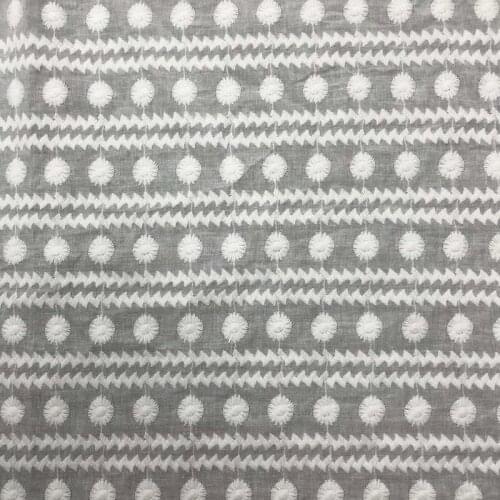 White Spot Pattern Hollow Lace Cloth Embroidered Womens Summer Cotton Cloth Hollow Lace Fabric