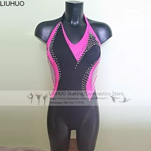 Girls Synchronized Swimming Suits Black Swimwear Stretchy Rhythmic Gymnastics Leotards Ballet Dance Unitards