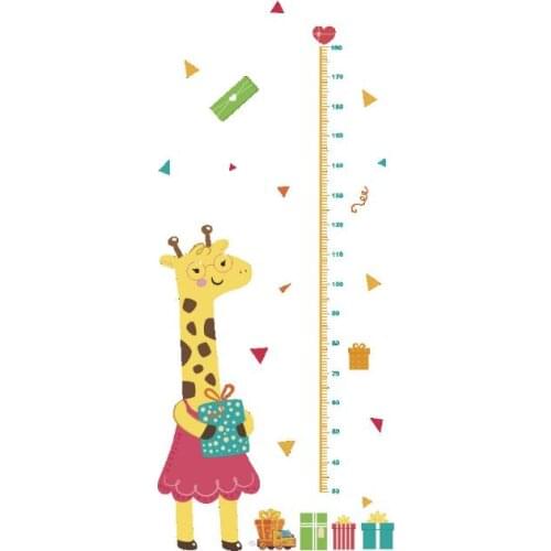Giraffe Jeight Ruler Wall Decoration Stickers Home Living Dining Room Cute For Children Baby Kids Boys Girls