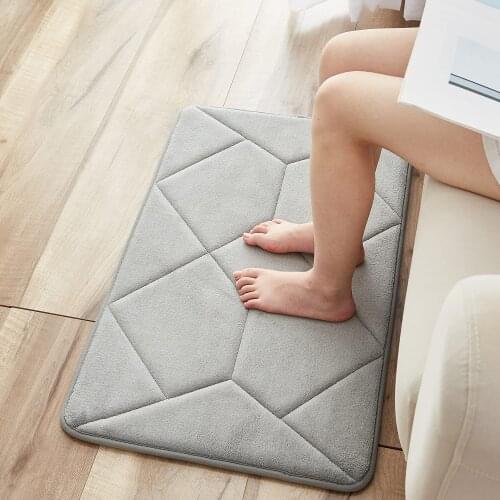 Memory Foam Coral Velvet Super SBR Non-Slip Rapid Water Absorption Soft and Comfortable Easier to Dry Machine Wash Bathroom Mat