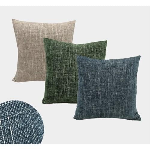 Chenille Cushion Cover Solid Color Pillow Case for Living Room Cross Pattern Car Chair Decoration housse de coussin