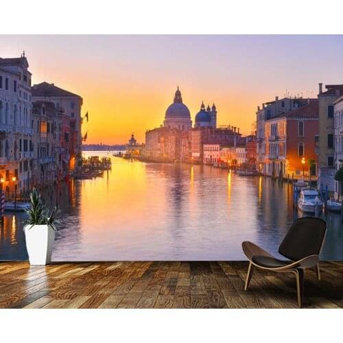 Papel de parede Golden Venice city buildings landscape 3d wallpaper,living room tv wall bedroom wall papers home decor mural