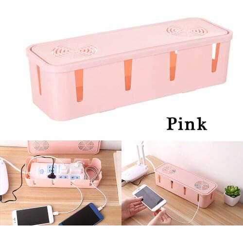 Plastic Box Cable Extension Cord Wire Organizer Desktop Gadget Power Socket Storage Bin Mobile Charger Electrical Holder