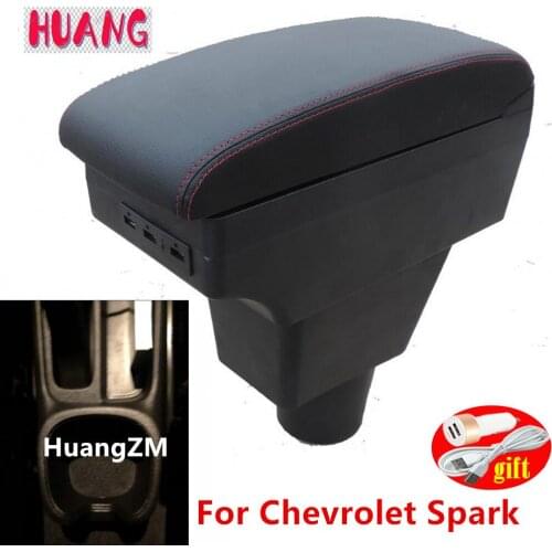 For Chevrolet Spark armrest box central Store content box car-styling decoration With cup holder USB