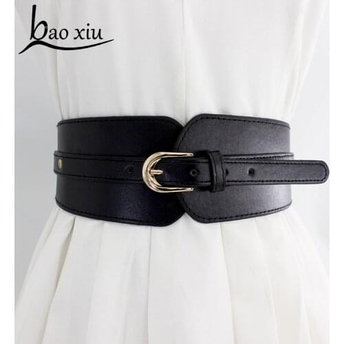 Wide leather Belt For Women Vintage Fashion pu Leather cool Waistband white Black Accessories Slimming Belt Ceinture Femme