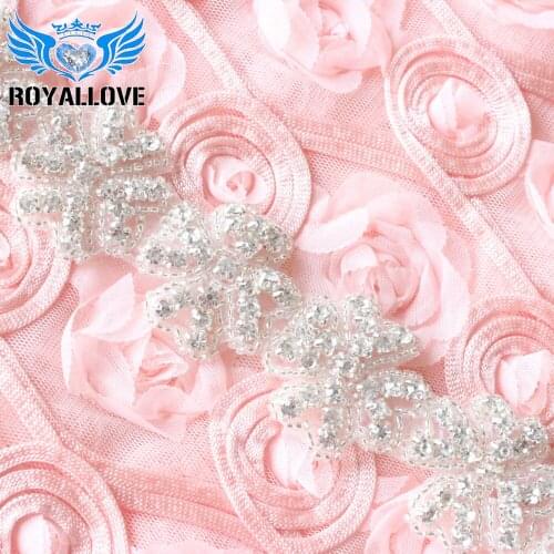10 Yards Silver Motif rhinestone appliques belts with beads-line for wedding dresses evening gown decoration applique DIY craft
