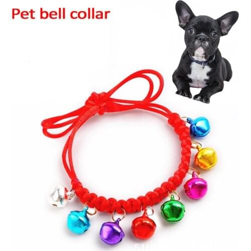 Puppy Collar With Bells Hand Woven Colorful Pet Dog Bell Collar Small Dog Cat Necklace Prevent Lost Dog Ornaments Accessories