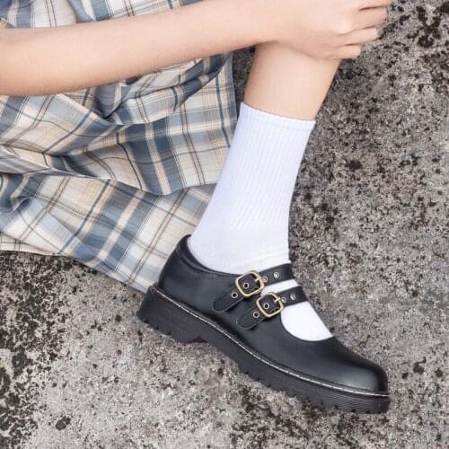 Japanese Retro Mary Jane Lo Shoes College Style Female Summer Double Buckle Jk Uniform Shoe Lolita Student Anime Cosplay Gothic