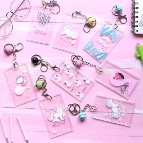 Creative Cartoon Unicorn Flamingo Book Cactus Leaf Keychain Couple Car Key Chain Backpack Hanging Gift