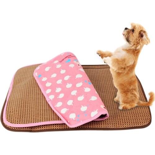 Breathable Pet Dog Cat Summer Sleeping Mat Self Cooling Mattress Straw Mat Cold Pad Ice Cushion Alfombra Para Mascotas