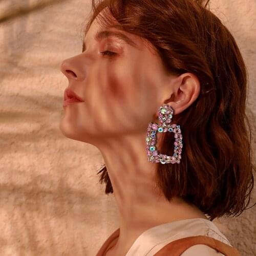 UBEAUTY Woman resin square earrings alloy accessories 72mm 44.6mmlength Ladies' fashion jewelry