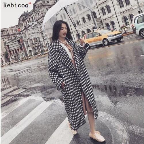 White Wool Blend Coat Women Lapel Long Parka Winter Jacket Cocoon Style Elegant Woolen Coat Thicken Female Outerwear