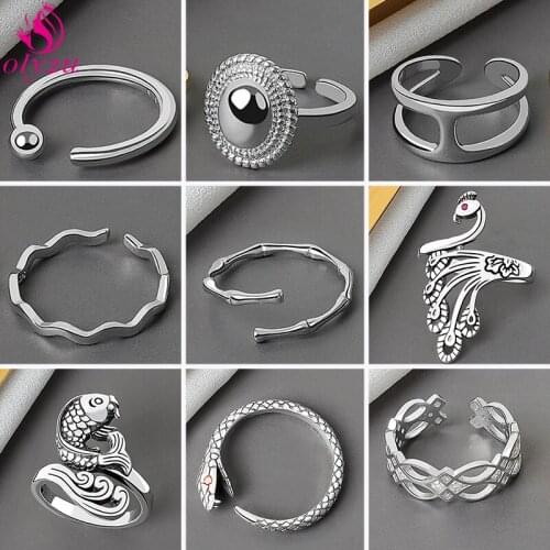 Fashion Retro Exaggerated Snake Ring Punk Style Phoenix Carp Ring Female Wedding Engagement Couple Ring Korea Jewelry Gift Bague