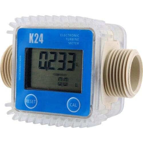 1 Pcs K24 Digital Lcd Turbine Digital Fuel Flow Meter Widely Used For Chemicals Water Measuring Tools Drop shipping