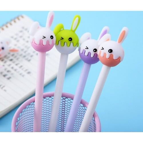 30pcs/set Korean Version Silica Gel Cartoon Neutral Pen Creative Modeling Lollipop Pen Soft Neutral Pen Manufacturer Wholesale