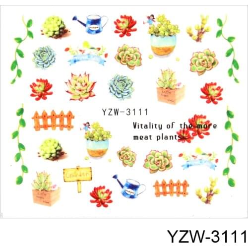 LCJ 4pcs Holographic Ink Flower/Flamingo Stickers for Nails Reflective Watercolor Floral Sliders for Nail Design Manicure Decor