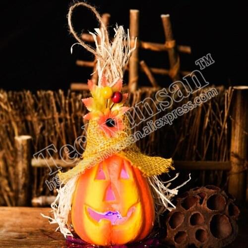 5piece/lot Halloween sparkling toy Straw foam pumpkin lamp Bar KTV scene decoration Performance prop