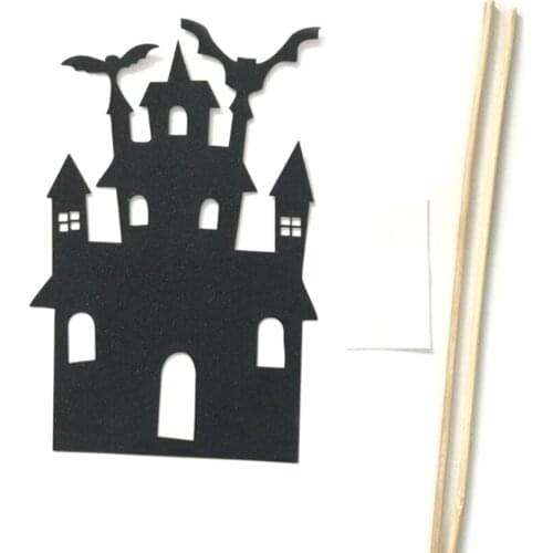 5 Pieces Of Creative Paper Cake Top Hat Castle Pattern Birthday Cake Top Hat Decoration Party Decoration Ornaments