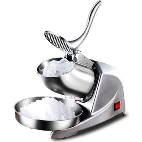 95KG/H Electric Double Knife Ice Crusher Thickness adjustable Smoothie Shaver Commercial Ice Slush Sand Maker