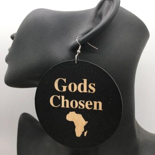 Gods Chosen Africa Wooden Earrings
