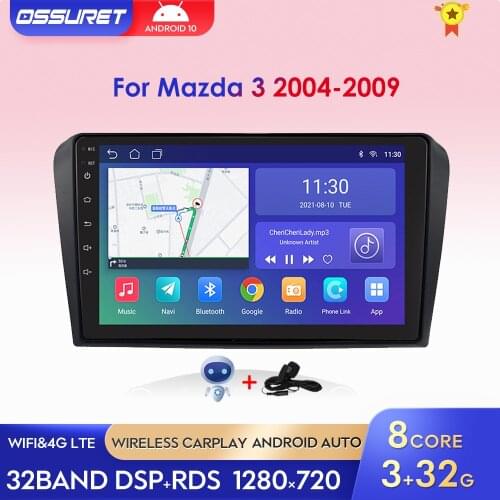 2Din Android 10 Car Radio For Mazda 3 2010-2013 Auto Stereo 4G Wifi GPS Navigation Multimedia Player USB DSP Quad Core Bluetooth