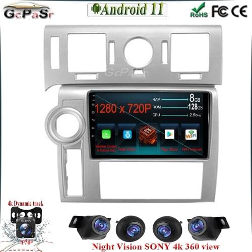 Android 11 Car Radio For Hummer H2 E85 2007 - 2009 Multimedia Video Player Navigation Carplay GPS Dual Lens DSP 1080P IPS Screen