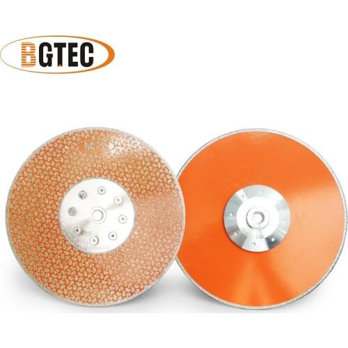 BGTEC 2pcs 9" Electroplated diamond cutting & grinding disc M14 flange Single side coated diamond blade granite marble