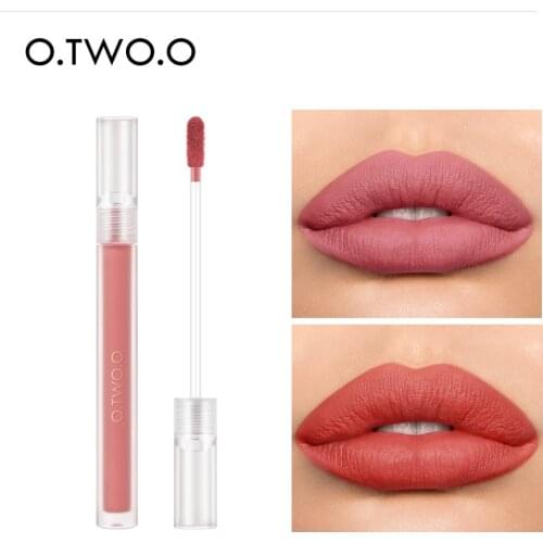 O.TWO.O Nude Lipstick Matte Lipgloss Lightweight Moisturizing Waterproof Long Lasting Non Sticky Lip Gloss Lip Tint Cosmetics