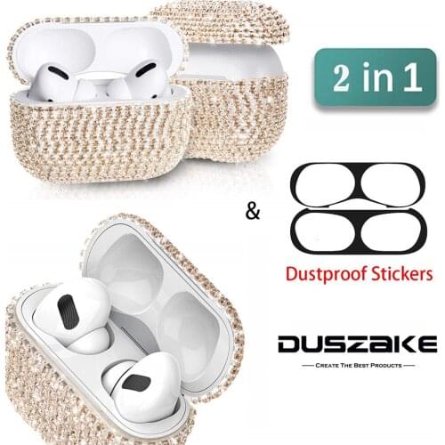 Earphone Cases Protective Cover For AirPods pro Case 2019 Bling Diamonds Glitter Cover For Airpods 3 Case With Skin Sticker