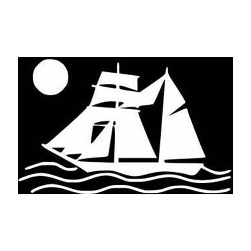 Black/Sliver Sailboat Sticker Vinyl Decal Rear Windshield Door Waterproof Hot Selling Car Window Stickers S999