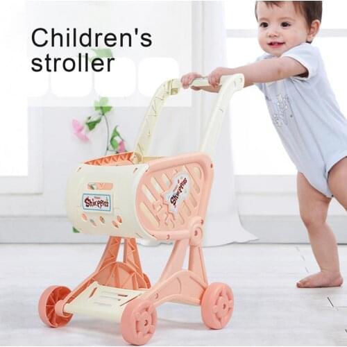 Children Simulation Plastic Supermarket Shopping Cart Trolley Toy Play House Kids Gift Girls Cut Fruits Vegetables Role Play Hou
