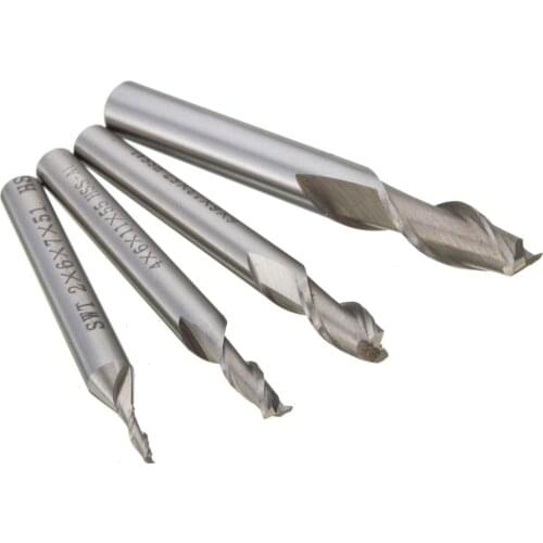 2 Flute HSS & Aluminium End Milling Cutter CNC Bit 2mm-8mm Mills Engraving Tools High Quality