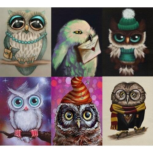 Imitation Lychee Leather Owl Print A4 22*30CM Customized Room Decoration Sewing Bag