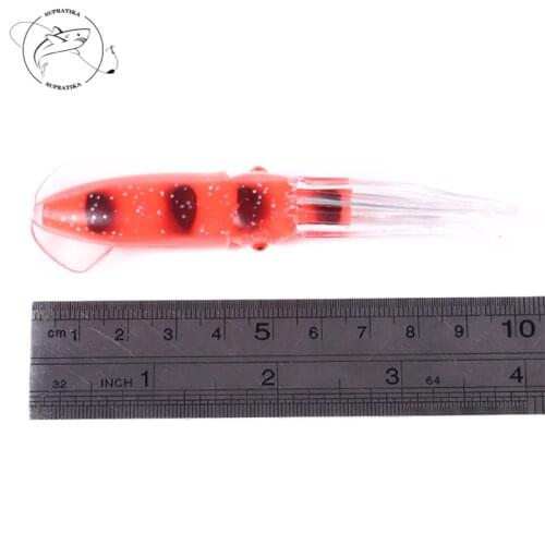 Artificial Wobbler Beard Squid 6Colors 6pcs/set 53g/10cm Plastic Soft Bait 3D Eyes With Hook Bionic Bait Sea Fishing Lure