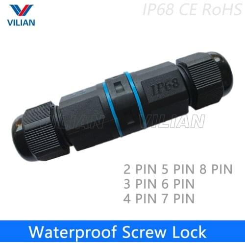 Wire Adapter Cable Industrial plug 2/3/4 Pins 20A Straight connector IP68 Waterproof Connector Screw Locking Joiner Electrical 1