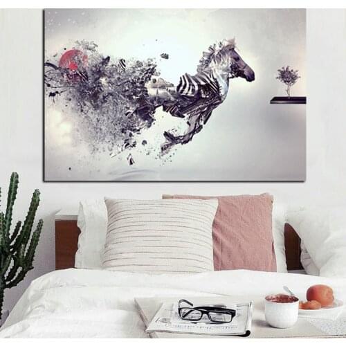 HD Print Abstract Animal Personalized Creative Horse Oil Painting on Canvas Wall Picture Modern Cuadros Decor For Living Room