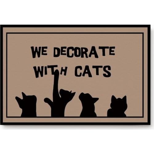 Kitchen Mat Cat Silhouette Doormat Home Decoration Anti-Slip Entrance Door Mats Kitchen Carpet Door Mats Outdoor