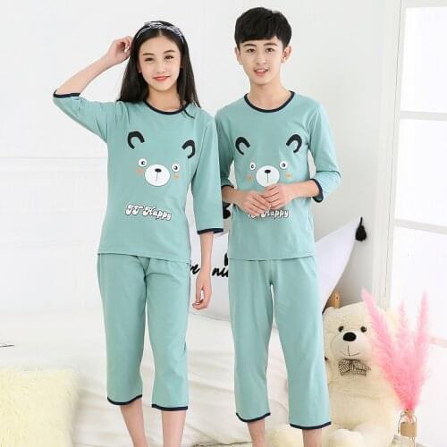 Summer Teens Sleepwear Cotton Cartoon Pajamas Clothing Sets Pyjamas Kids Baby Girls Clothes Childrens Pijama Enfantil Nightwear