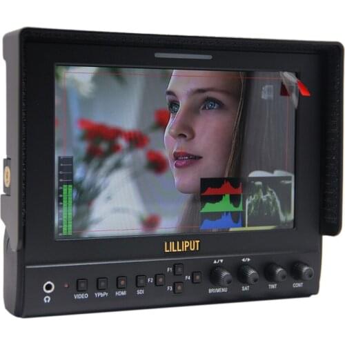 Lilliput 663/S2,7 Inch LED Field Monitor With 3G-SDI, HDMI,YPbPr (Via BNC), Composite Video And Sun Hood. Optimised For Full HD