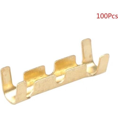 100 Pcs U-shape Copper Ring Terminals Crimp Kit Small Teeth Terminal Fascia Cold Inserts Connectors Cold Terminal