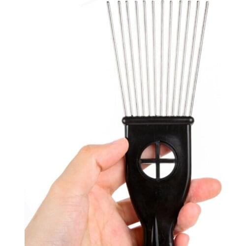 Metal Wide Tooth Afro Pick for Curly Hair Lift Picks Comb Tool Wig Braid Tool