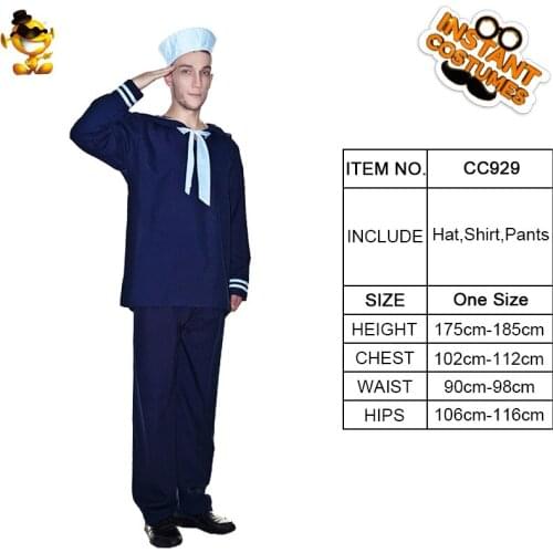 Carnival Party Mens Blue Sailor Costume Performance Gentlemen Sailor Outfits Party Costumes