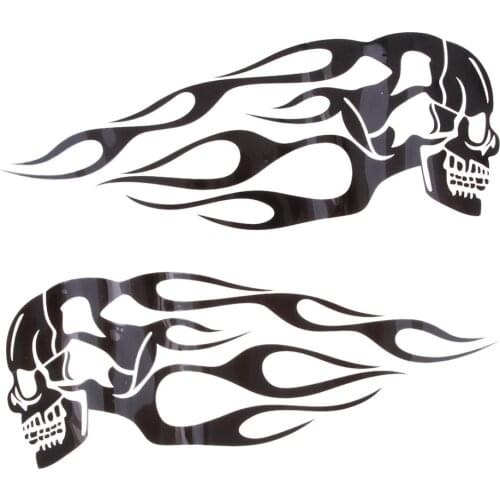 Flame Decals Stickers Helmet Gas Tank Motorcycle 34.2 x 12.8cm